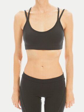 NWT Solow Women's Multi Strap Sports Bra Black Size XS